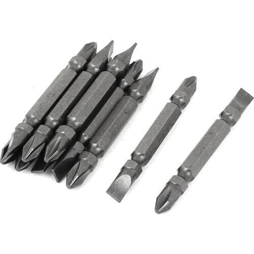 Magnetic Hex Shank Phillips Slotted Double End Screwdriver Bits 10 Pcs