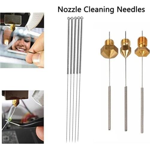10Pcs 3D Printer Nozzle Cleaning Needles Kit Stainless Steel Cleaning Tool（Cover Random Color