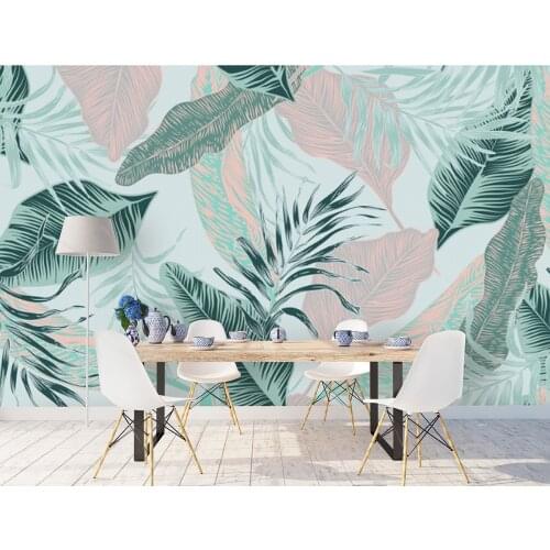 Bacal Custom Photo 3D Mural Wallpaper Retro Tropical Rain Forest Palm Banana Leaves Wall Painting Living Room Sofa 3d Wall paper