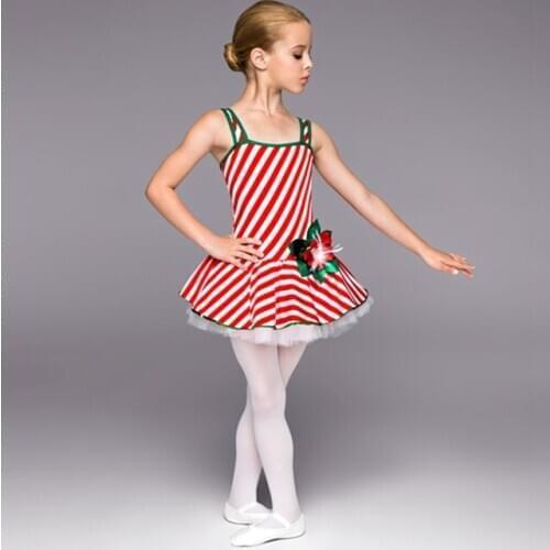 2018 New Children Stripe Dance Skirt Stage Performance Clothing Kids Dancing Competition Dress B-2439