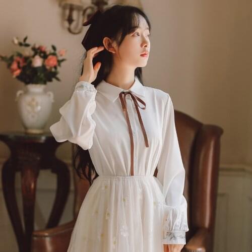 2020 new fashion womens clothing autumn Solid Turn-down Collar Full Vintage Blouses Shirts