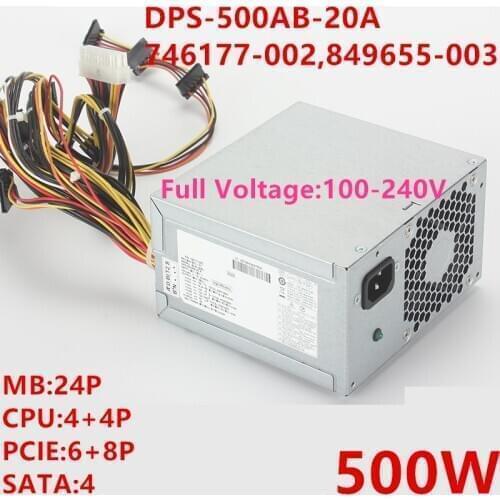 New PSU For HP 500W Power Supply DPS-500AB-20A 746177-002 849655-003 PS-8501-2 849655-001
