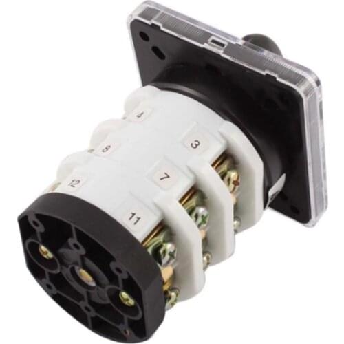 690V 32A 12 Terminals 3 Positions (1-0-2) On-Off-On Rotary Cam Changeover Switch