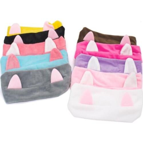 Cat Ears Wide Headbands For Children Makeup Face Washing Baby Accessories Turban Headwear For Women 10 Colors Girls Hair Tie