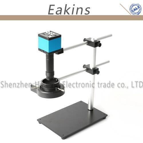 20MP Industry USB HDMI Video Microscope Camera Adjustable Dual Rotatable Boom Stand Holder+144 LED Light+1X-100X C-mount Lens