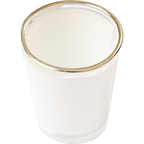 10Pc/ lot Sublimation Blank Mugs Custom Printed Glass DIY Transparent Glass Miniature 1.5Oz Whisky Golden Rim Stitch Glass