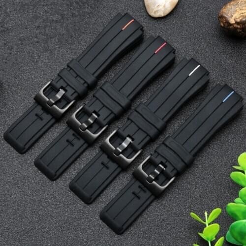 Silicone rubber watchband for timex Watch strap T2N720 T2N721 TW2T76300 wristband bracelet waterproof band Convex interface 16mm