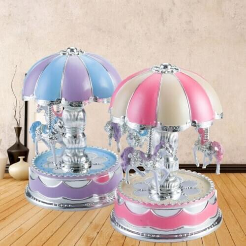 Cross-border romantic octave lighting dome carousel music box creative octave craft gift box
