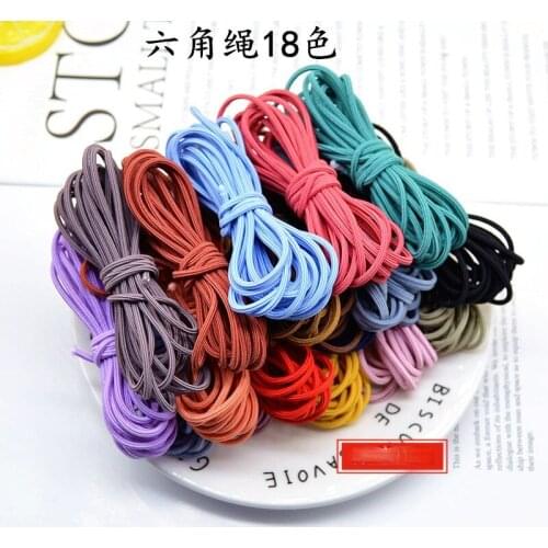 20 Yards Hexagonal Rubber Band Diy Head Rope Material Homemade Hair Tie Hair Accessories