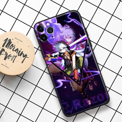 Razor Genshin Impact aesthetic For IPhone Se 6 6s 7 8 Plus X XR XS 11 12 Mini Pro Max Glass TPU Silicone Phone Case Cover Shell