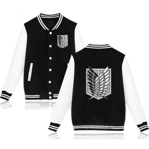 Anime Attack on Titan Hoodie Sweatshirt Eren Wings of Liberty Cardigan Baseball Uniform Autumn Hoodies jacket Tops Boys Girls