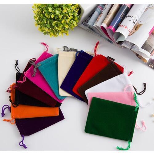 High-grade jewelry flannelette velvet bags 9*12cm mix colors 100pcs/lot