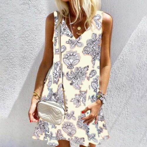 Womens Mini Dress Summer Sexy V-neck Off Shoulder Sleeveless Vintage Dresses Female Street Wear Casual Holiday Dress Feminine