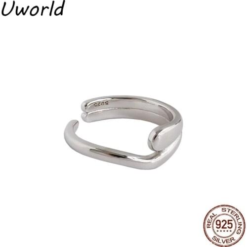 18K Gold Plated S925 Sterling Silver Rings Simple love heart shape double opening female ring