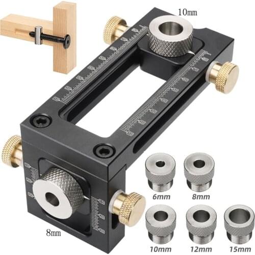 2 in 1 Drill Guide Puncher Locator Cross Oblique Flat Head Puncher Screw Jig Doweling Jig Bed Cabinet Furniture Woodworking Tool