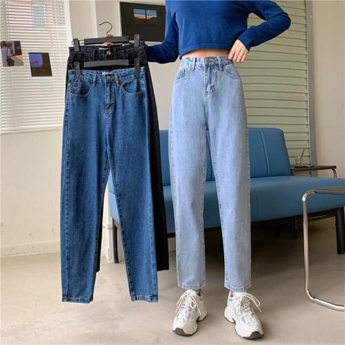 2021 Autumn Vintage High Waist Jeans Women Straight Leg Pants Female Casual Baggy Denim Pants Fashion Fall Streetwear Clothes