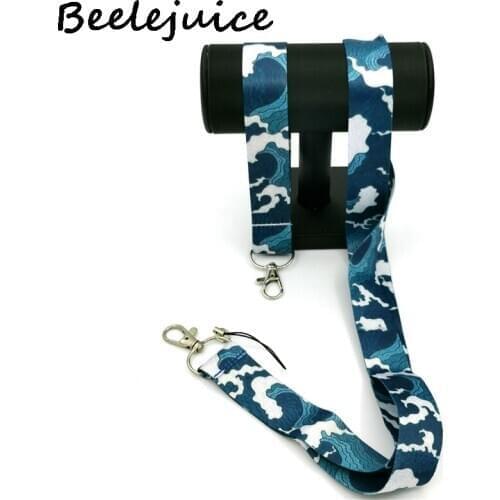 24pcs Kanagawa Hokusai Waves hand Wristlet neck Lanyard suit Lanyard for Keys Phone Neck Strap Lanyard for Camera Whistle ID
