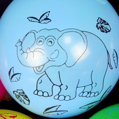 25pcs Cartoon Animal Print Party Balloons Latex Balloons Birthday Party Balloon Float Toys Decoration Party Supplies Kids Gift