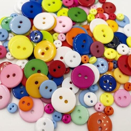 50Pcs 2 Holes Mixed Size Resin Buttons For Craft Round Sewing Buttons Scrapbook DIY Home Decoration Accessories PT183
