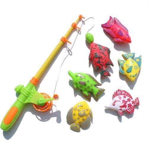 7Pcs Magnetic Fishing Rod Hook Catch Fish Models Catching Game Parent-Child Interaction Toys Kids Children Bath Time Gift Toy#30