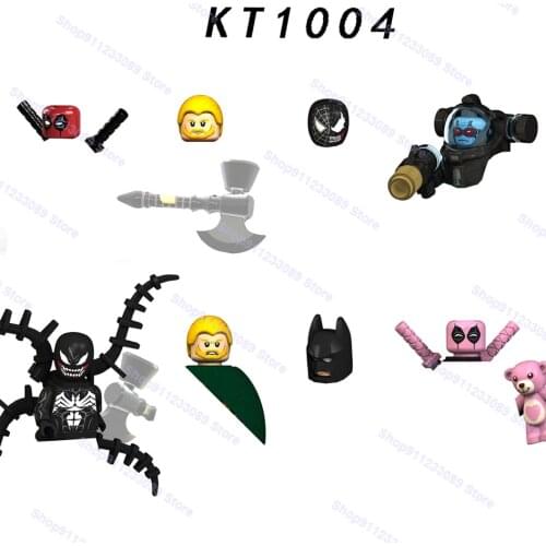 8pcs/lot Superhero Deadpool Venom Series Assemble Building Blocks Bricks Model Action Figures Toys Children KT1004