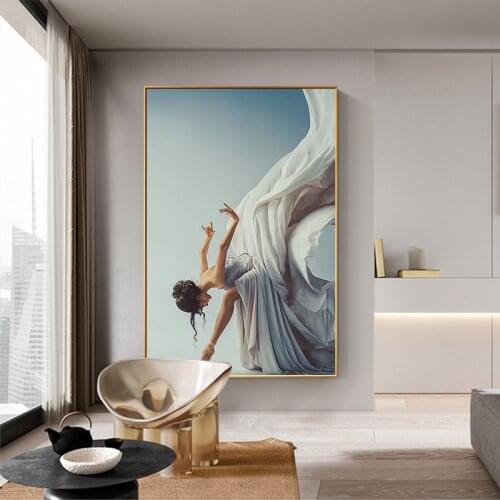 Black And White Canvas Painting Ballet Dance Posters And Prints Nordic Style Girl Portrait Wall Art Pictures for Home Decoration