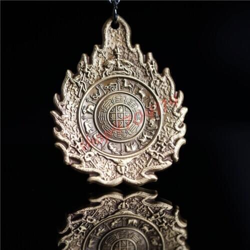 Pure Copper, Tibetan Style, Nine Palaces and Eight Diagrams Hanging Parts, Exquisite Handicraft Collections