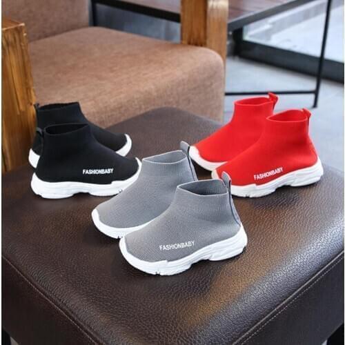 Children Casual Shoes Girls Sneaker For Running Boys Casual Sport Shoes Outdoor Anti-Slippery KnittedKids Socks Shoes Sneaker