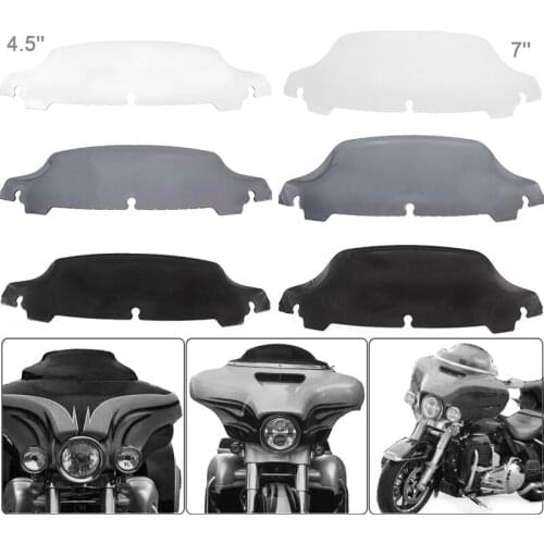 For Harley Touring Electra Street Glide FLHX FLHT 14-16 Motorcycle 4.5"/7"/10.5" Black/Smoke/Clear Wave Windshield Windscreen
