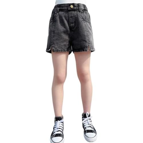 Jeans For Girl Solid Color Childrens Short Jeans For Girl Summer Jeans Kids Casual Style Clothes For Girls 6 8 10 12 14