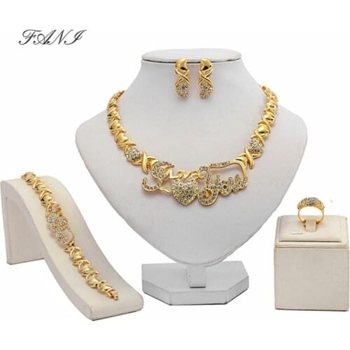Fani Dubai Gold designer Jewelry Set 2021 Nigerian Wedding Jewelry Set Fashion African Woman Costume Jewelry Set Wholesale