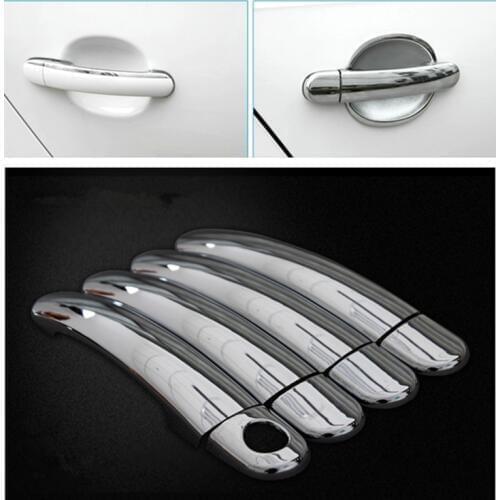 FUNDUOO Chrome Car Side Door Handle Cover Trim Sticker For VW Polo 2010 2011 2012 2013 2014 2015 2016 2017 Free Drop Shipping