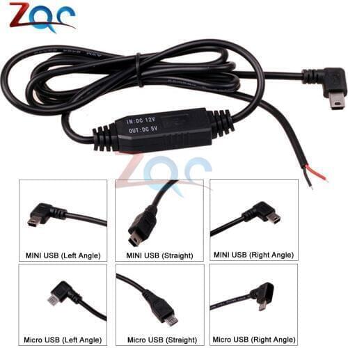 DC-DC 12V to 5V Inverter Converter Micro Mini USB Hard Wired Car Power Charger for GPS Tablet Phone PDA DVR Recorder Camera 3M