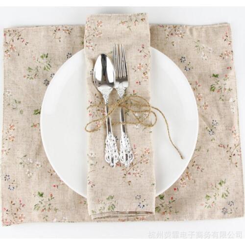 Placemat Insulation Mat Dining Table Mat Popular Print Fabric Linen Heat Kids Table Napkin Fabric Country Placemats