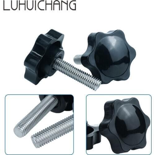 Luhuichang M8 M10 10pcsThread Replacement Star Hand Knob Bakelite Hand Tighten Screw Tightening Screw Black Head diameter 38mm