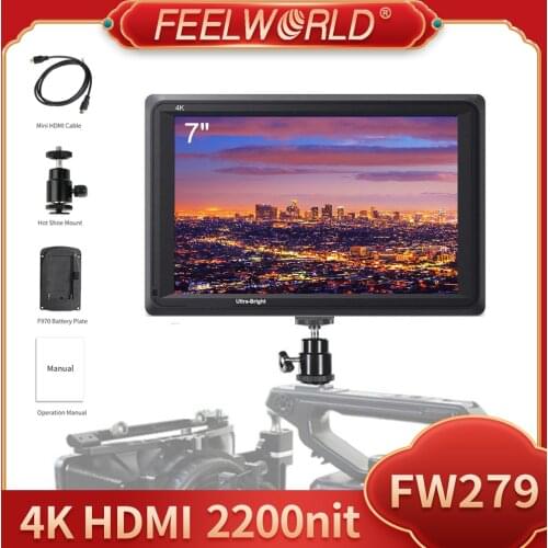 7 Inch IPS 2200nits DSLR Camera Field Monitor 4K HDMI FHD 1920x1200 LCD for Zhiyun Weebill Stablizer Shooting Video Movie