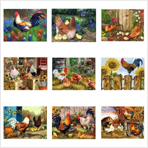 Kexinzu Diamond Painting Kit Cock 5D DIY Full Square/Round Diamond Embroidery Mosaic Rhinestones Picture Home Decoration