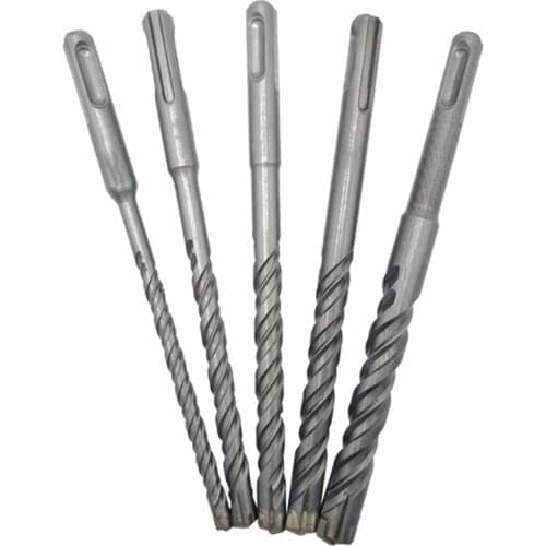 5Pcs Electric Hammer SDS Plus Drill Bit Set Cross Tips 4 Cutters 160mm for Concrete Wall Brick Block Masonry Drilling Bits Retai