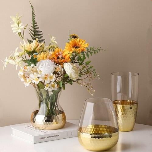 Nordic Hand Ground Glass Vase Flower Arrangement Dry Flower Hydroponic Vase Decoration Home Table Ornaments and Gifts