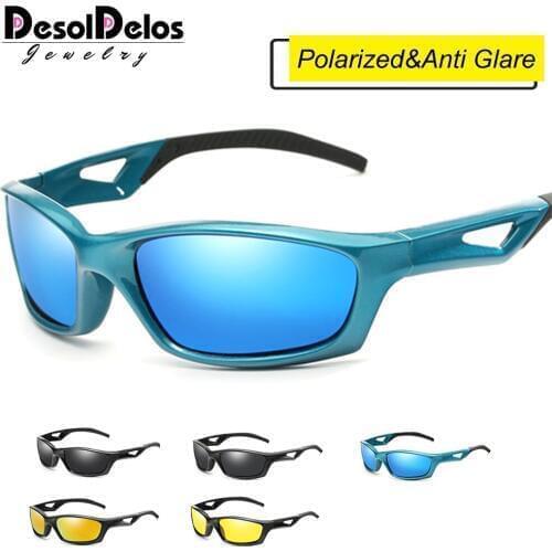 Men Black Frame Polarized Sunglasses Women UV400 Outdoor Sport Driving Glasses Unisex Square Goggles Gafas De Sol P1047