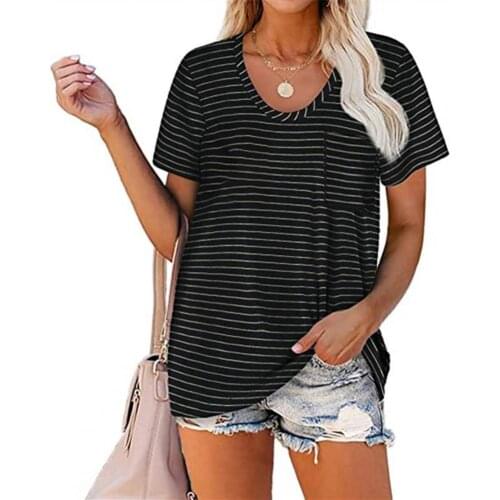 Casual Plaid tshirts Woman Summer Tunic Top Casual Short Sleeve V-neck T-shirt Pullover Top femme t-shirts mujer camisetas