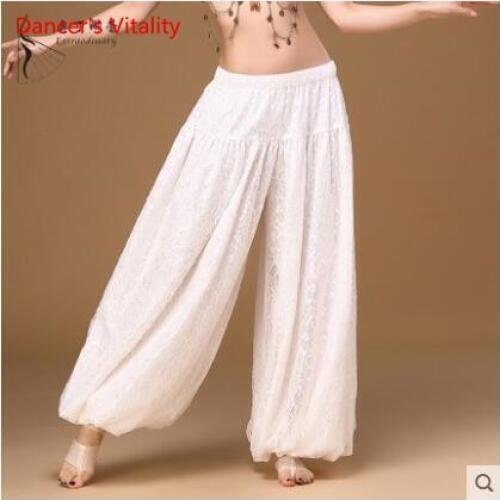Sexy loose unisex bloomers dance pant tribal dance harem pants two layers of white lace for men and women, free shipping