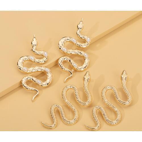 Snake Earring Rock Style Animal Ear Cuff Fashion Zinc Alloy Snake Earcuffs Party Jewelry Accessories Left Right Long Earrings