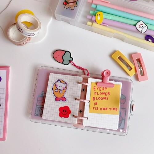 Sharkbang 2021Kawaii 70 Sheet 3 Ring Loose-Leaf Mini Pocket Diary Notebooks Agenda To Do list Notepads Planner Stationery