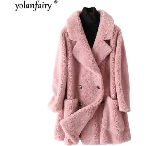 Real Fur Coat Female Wool Jacket Autumn Winter Coat Women Clothes 2020 Korean Vintage Sheep Shearling Tops Abrigo Mujer