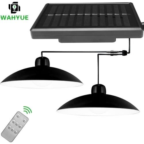 LED Solar Pendant Lamp 3M Cable Solar Shed Lights with Remote Control Solar Garden Light Outdoor Waterproof Patio Decoration