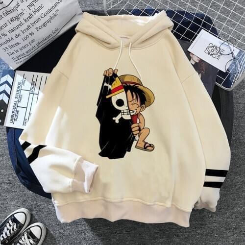 One Piece Harajuku Hoodie men Funny Cartoon Luffy Sweatshirts Ullzang Japanese Anime 90s Graphic Kawaii Sweatshirt Female male