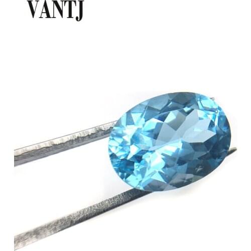 VANTJ Real Natural Sky Blue Topaz Loose Gemstone Brilliant Oval Cut For Fine Jewelry Mounting Women Party Gift