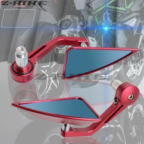 Universal Motorcycle Mirror Aluminum Back View Side Rearview Mirror Fits 8/7" 22mm Handle bar Handlebar Ends Motorbike Mirror