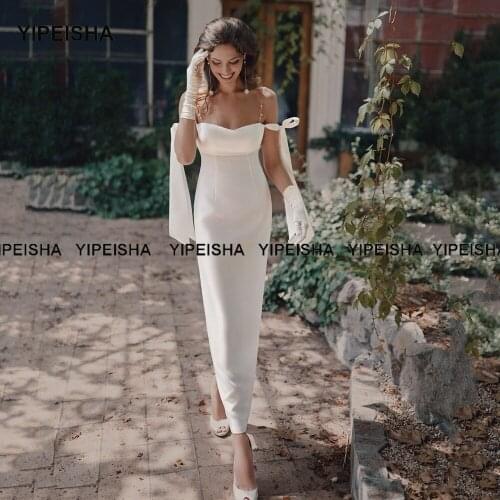 Yipeisha Ankle Length Party Dresses Elegant Short Cocktail Dress with Ribbons Little White Gown Prom abiti da cerimonia